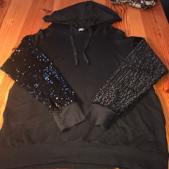 gypsies and moondust Tops - Cute Sequin Sleeved Hoodie